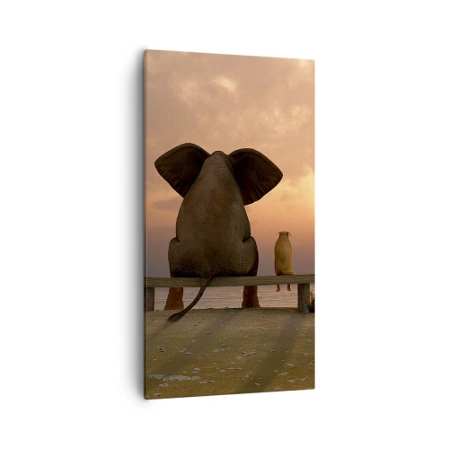 Schilderen op canvas - Het is goed om samen stil te zijn - 55x100 cm