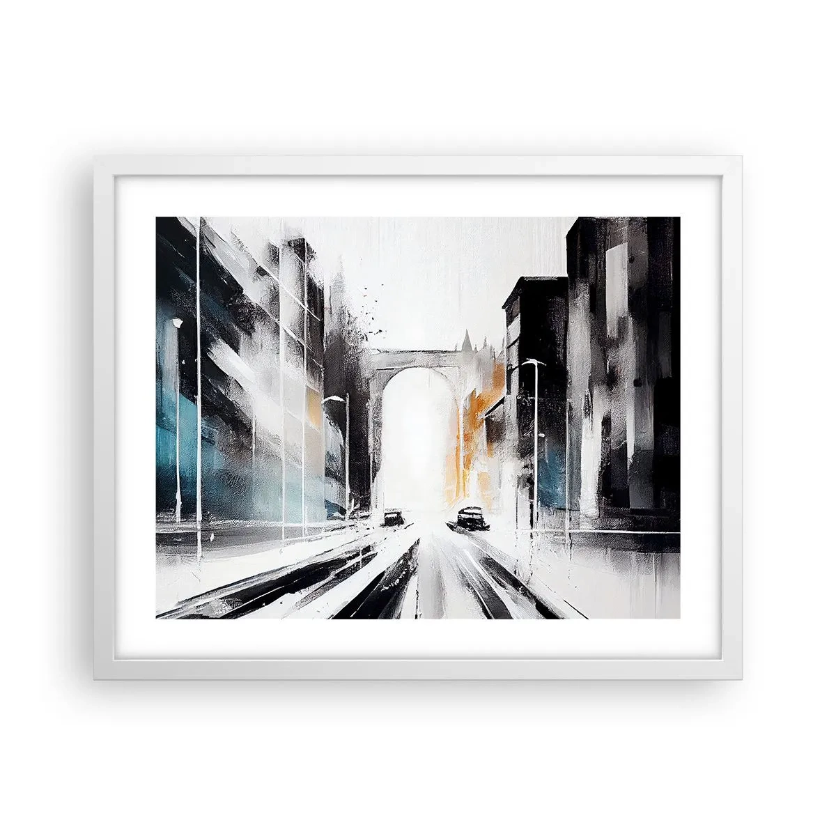 Poster in een witte lijst - Stadsstudie: architectuur en beweging - 50x40 cm