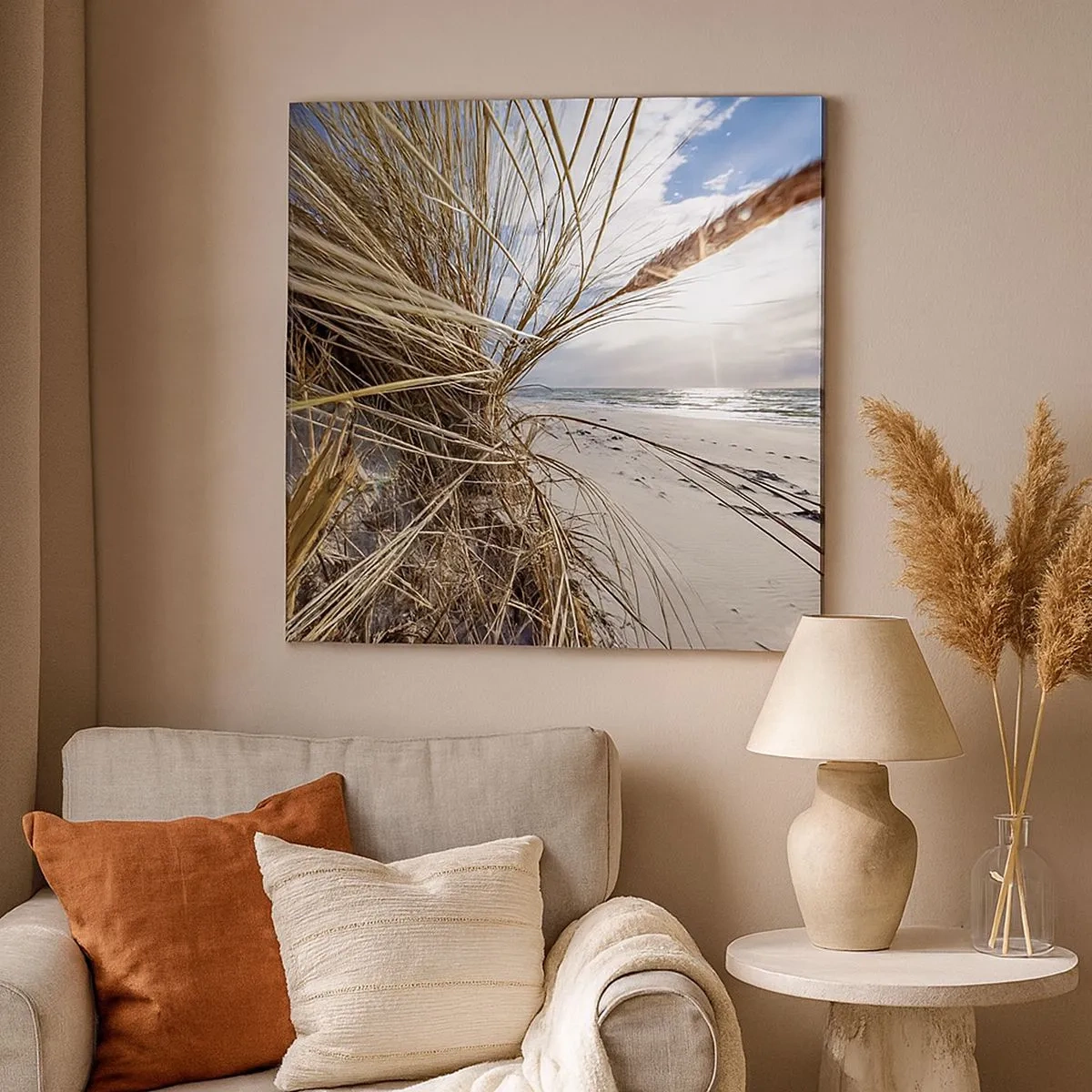 Schilderen op canvas - Een ontmoeting van de elementen - 30x30 cm