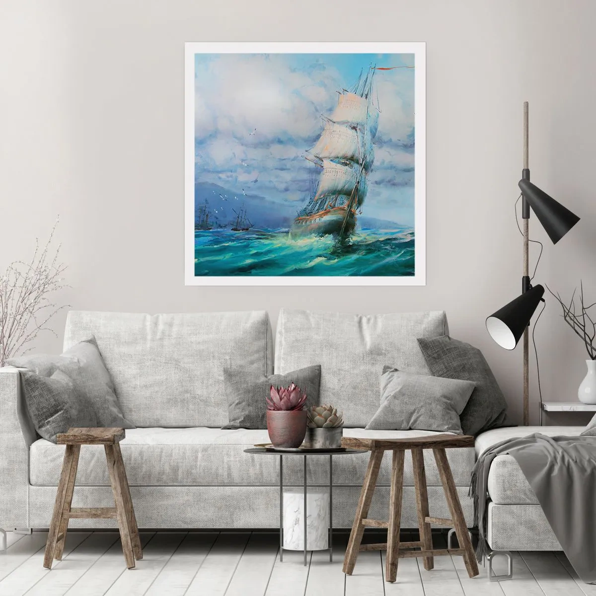 Poster - Goede wind - 50x50 cm