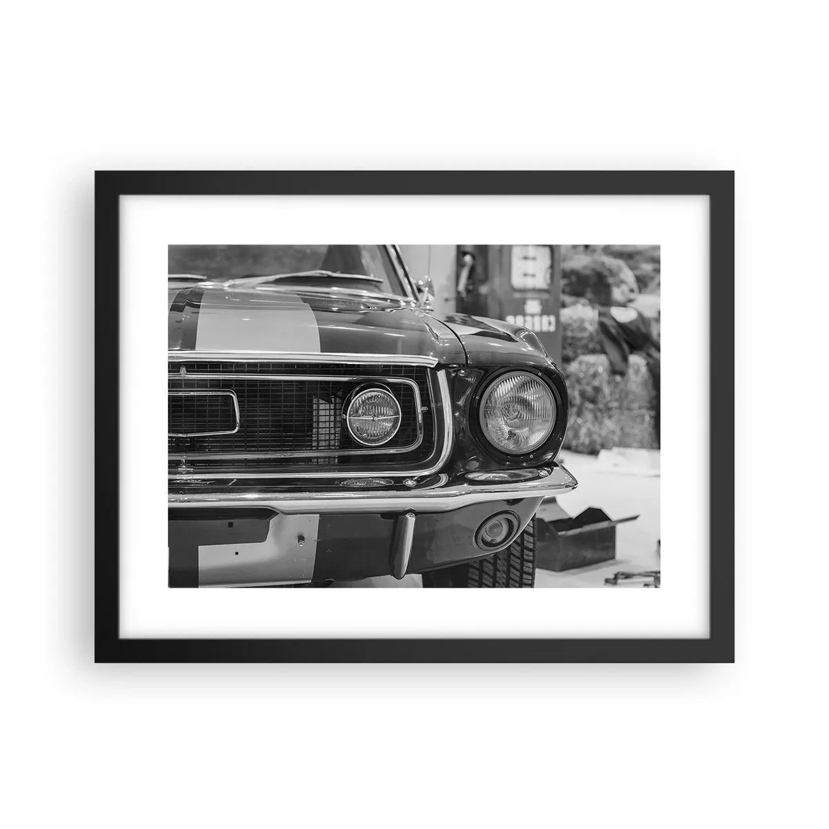 Poster in een zwarte lijst - Hard rijden - 40x30 cm