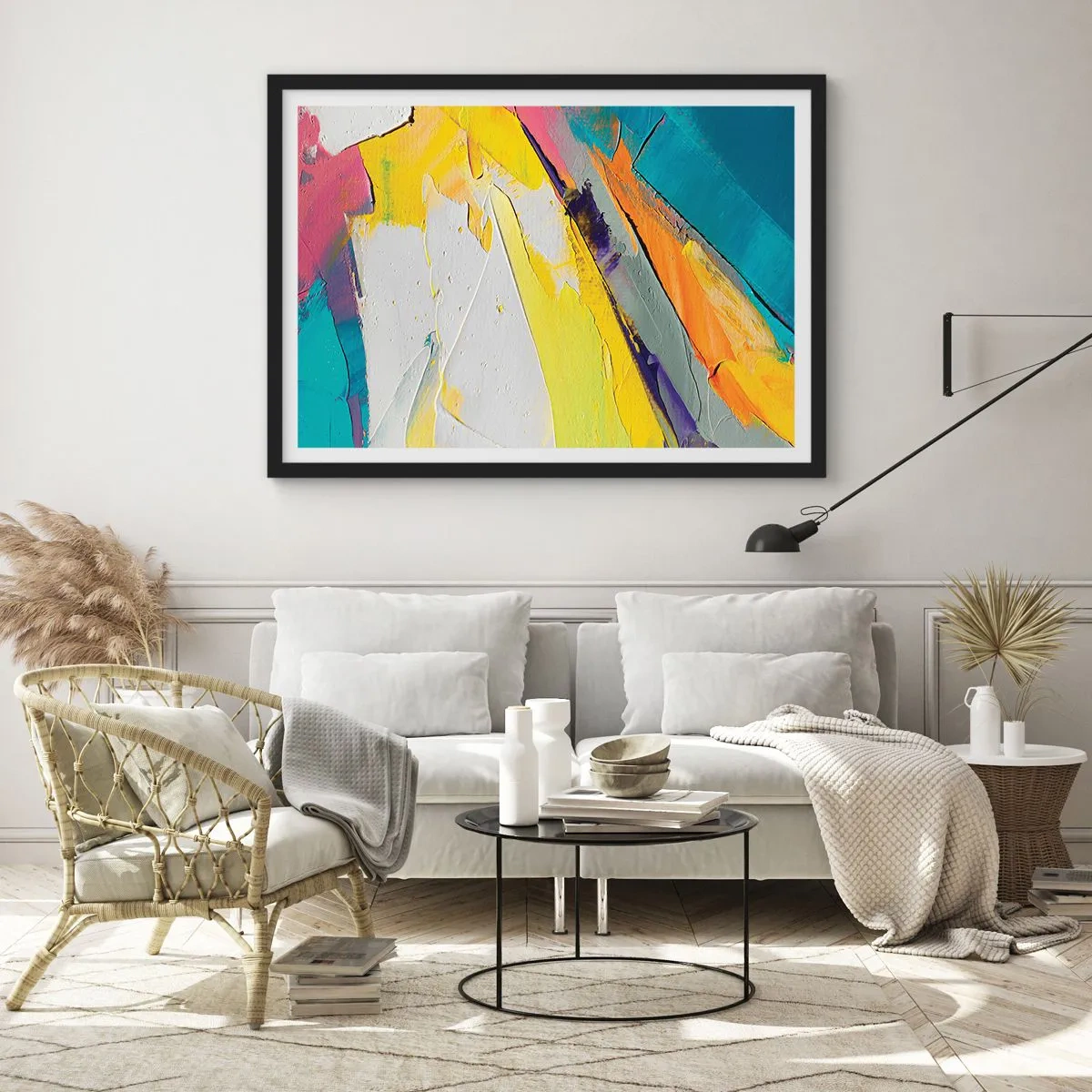 Poster in een zwarte lijst - De anatomie van licht - 100x70 cm