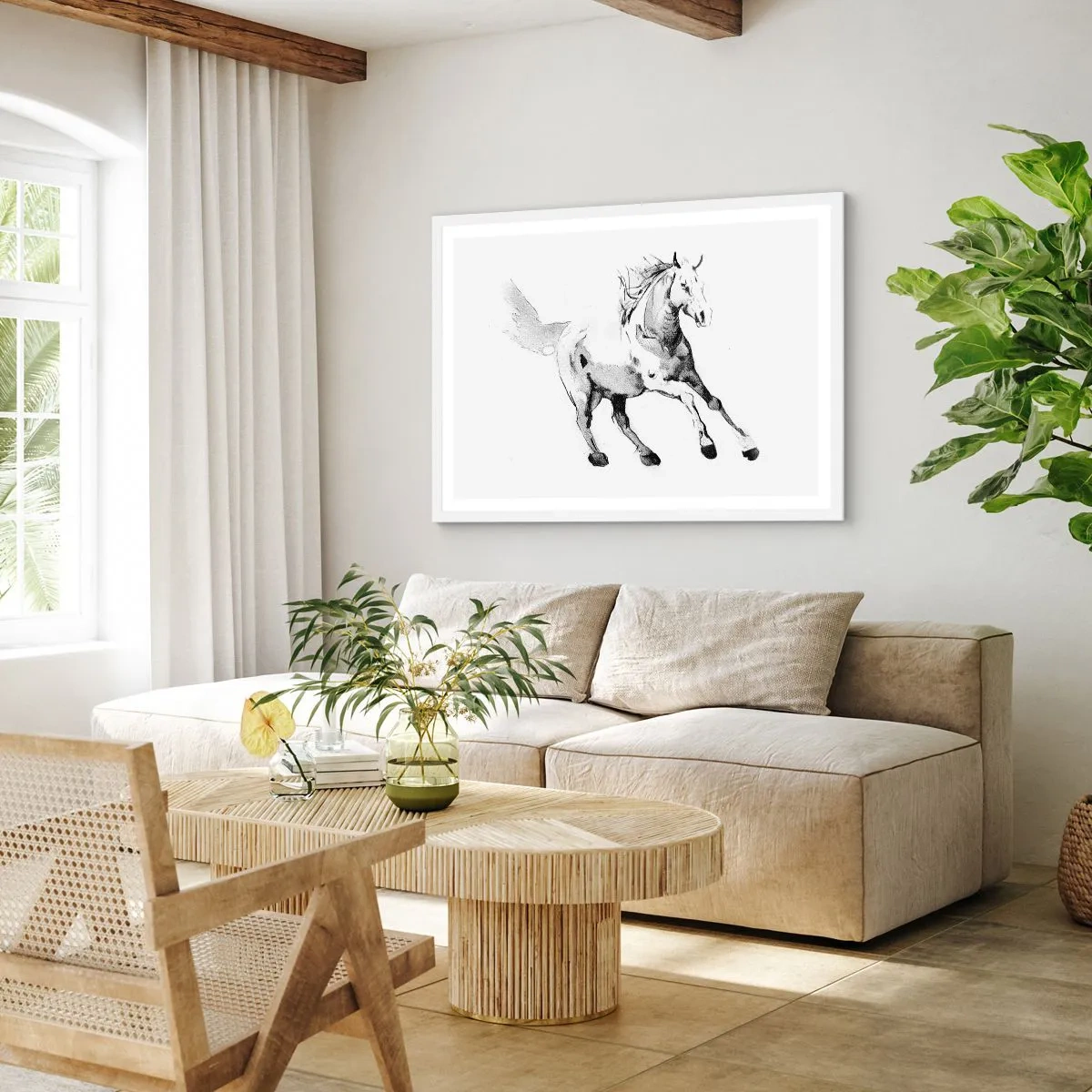 Poster in een witte lijst - Ongetemde ziel - 40x30 cm