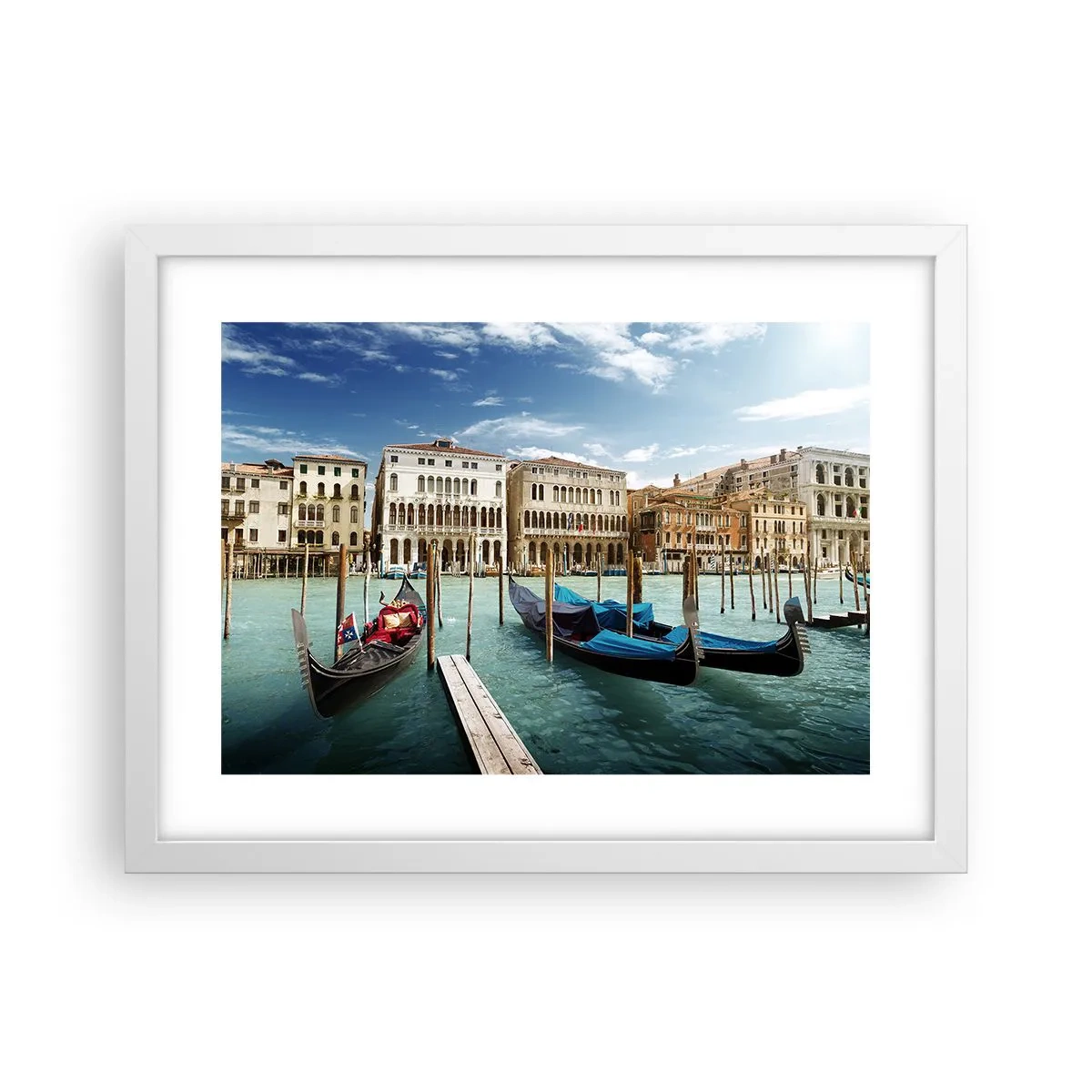 Poster in een witte lijst - Paleizen in het blauw - 40x30 cm