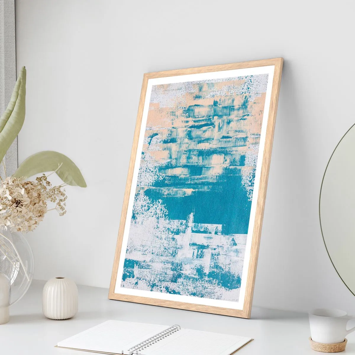 Een poster in een licht eiken lijst - Door een ijspegel - 61x91 cm