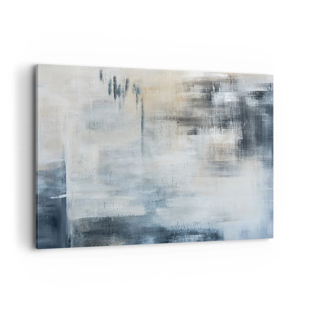 Schilderen op canvas - Achter het blauwe gordijn - 100x70 cm