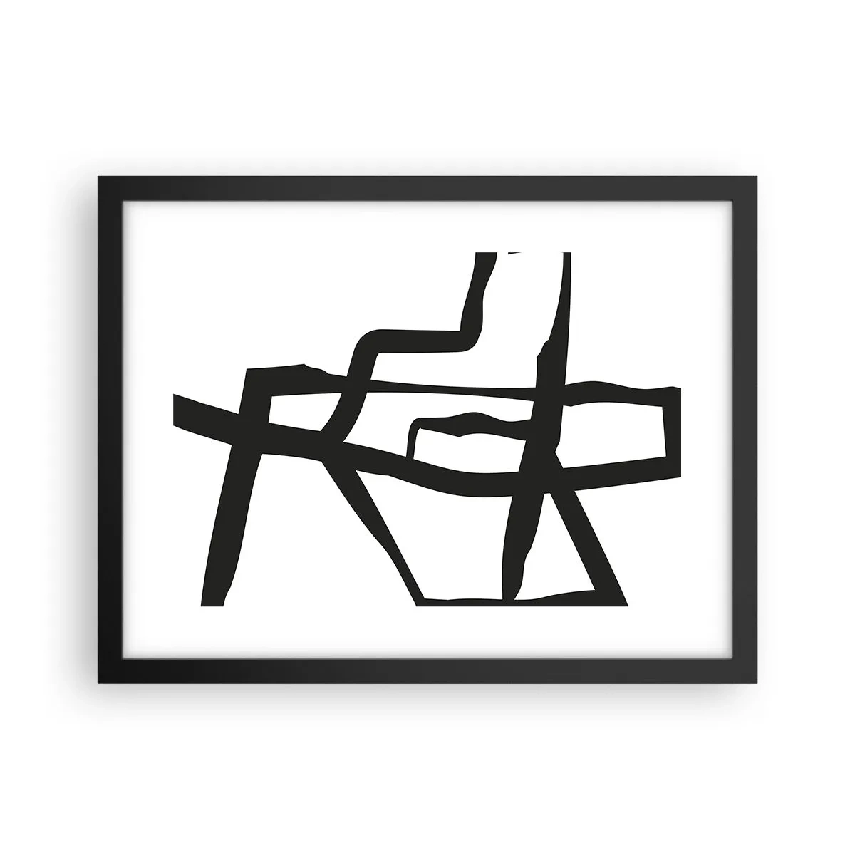 Poster in een zwarte lijst - Zwart-wit ontwerp - 40x30 cm