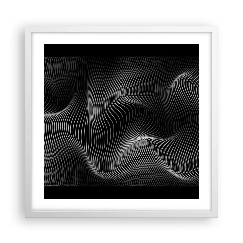 Poster in een witte lijst - Dans van licht in de ruimte - 50x50 cm