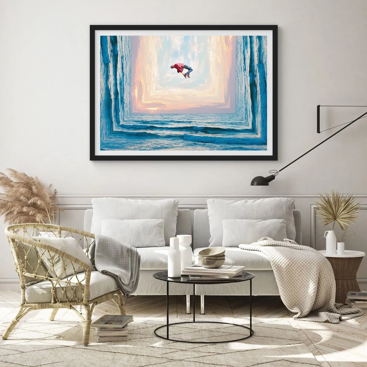 Poster in een zwarte lijst - Naar een andere dimensie - 50x40 cm