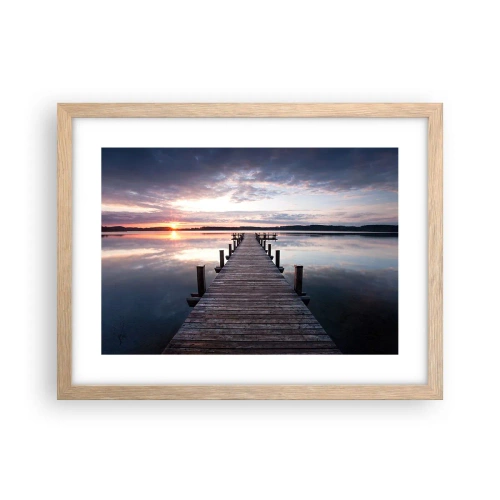 Een poster in een licht eiken lijst - Een rustige grens tussen dag en nacht - 40x30 cm
