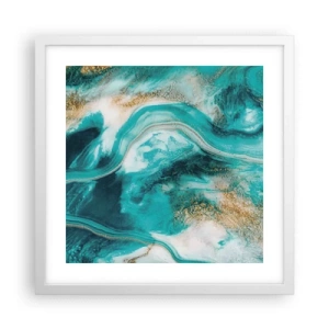 Poster in een witte lijst - De rivier van goud - 40x40 cm