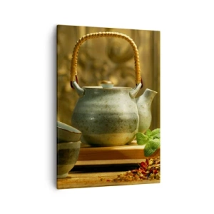 Schilderen op canvas - Verhandeling over het drinken van thee - 50x70 cm