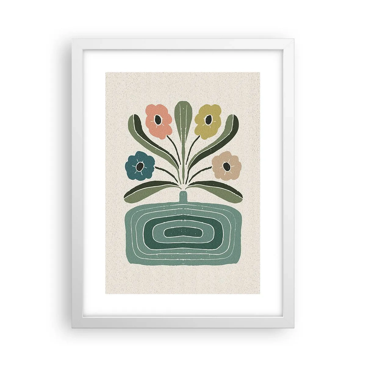 Poster in een witte lijst - Symmetrisch boeket - 30x40 cm