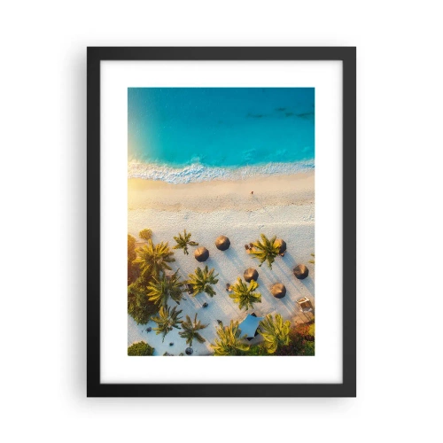 Poster in een zwarte lijst - Welkom in het paradijs - 30x40 cm