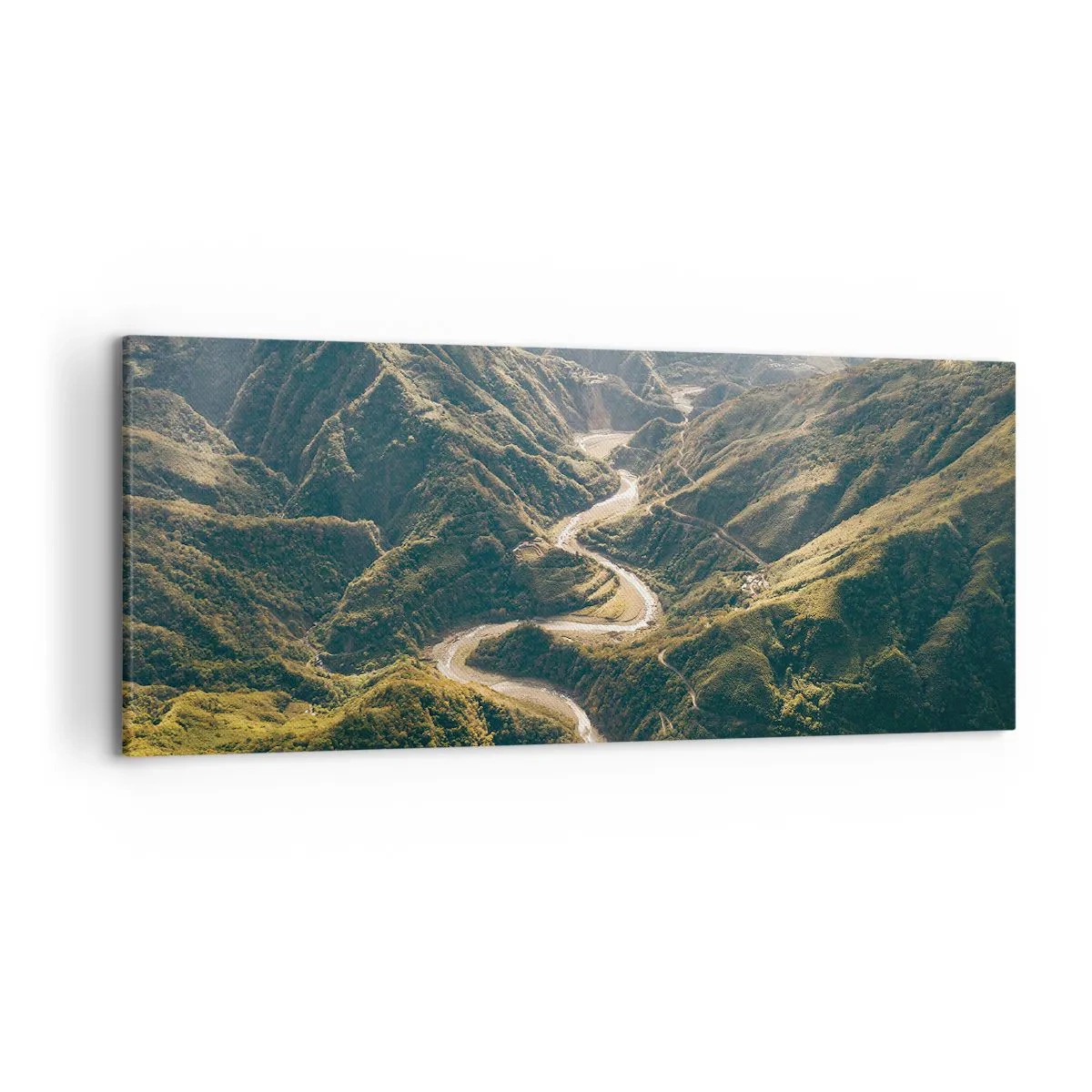 Schilderen op canvas - Recht uit het hart van de bergen - 120x50 cm