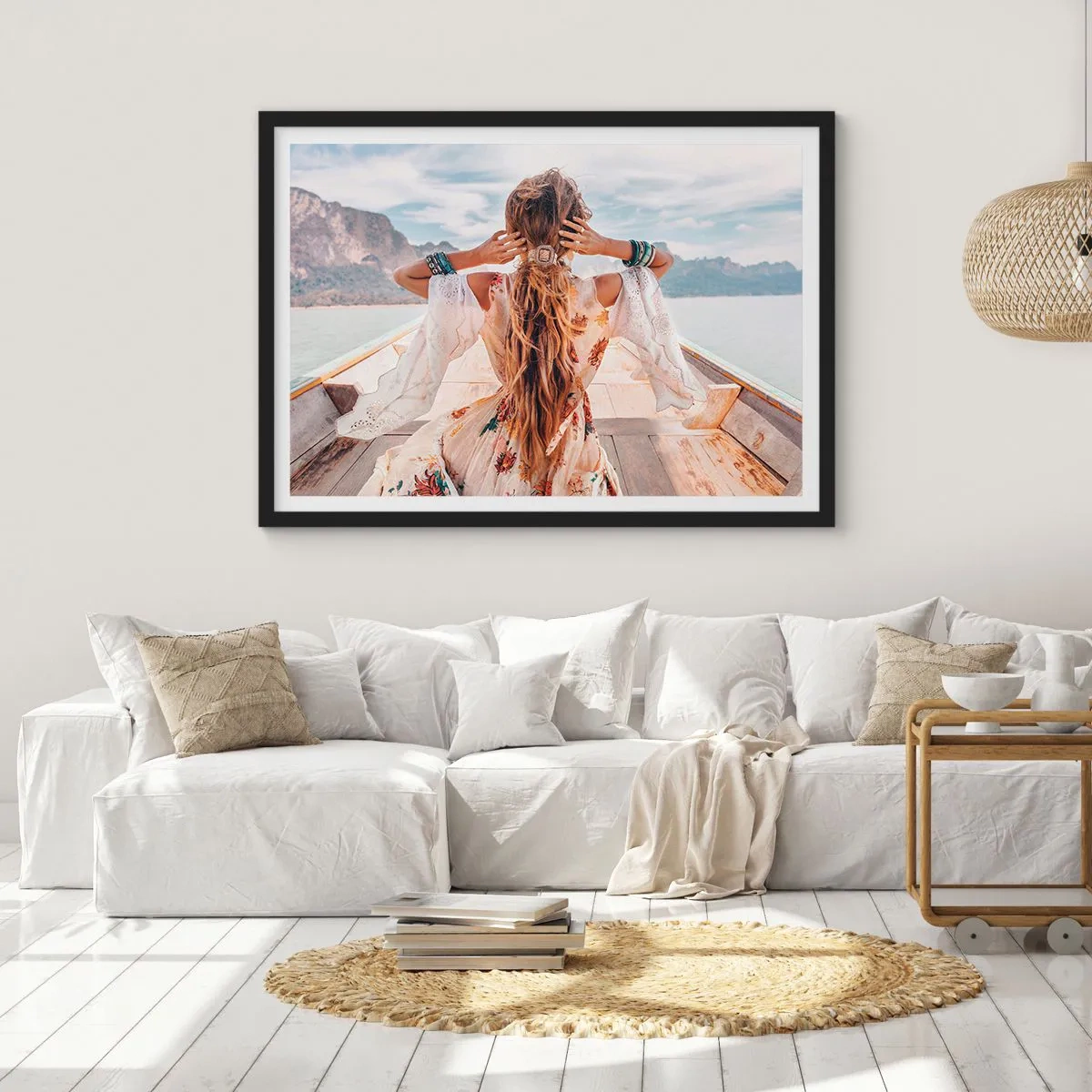 Poster in een zwarte lijst - Op weg naar geluk - 40x30 cm