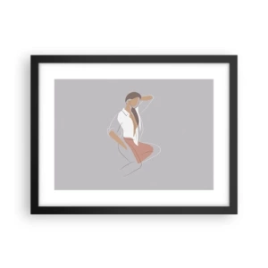 Poster in een zwarte lijst - Omtrek van gracieusheid - 40x30 cm