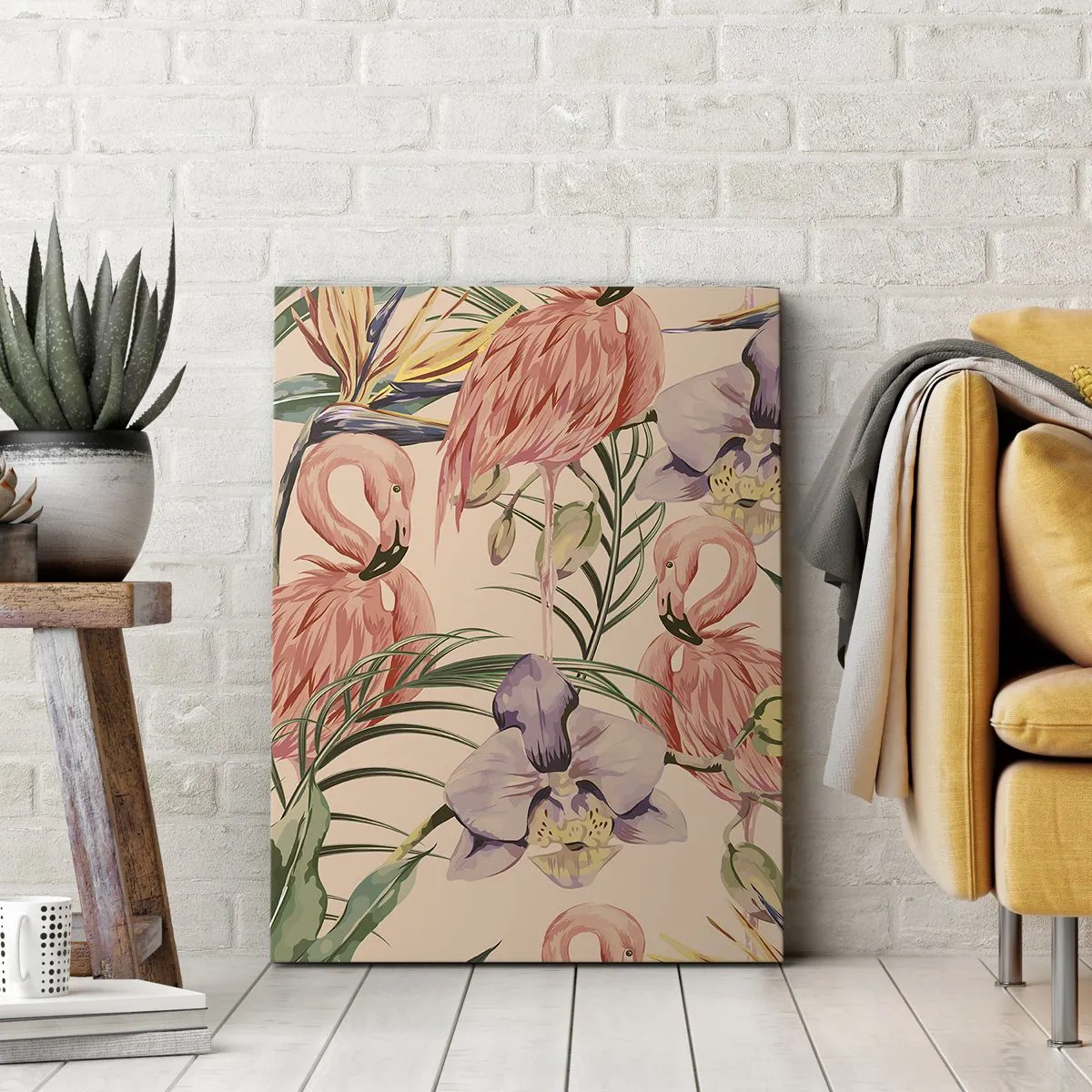 Schilderen op canvas - Roze ballet in bloemen - 45x80 cm