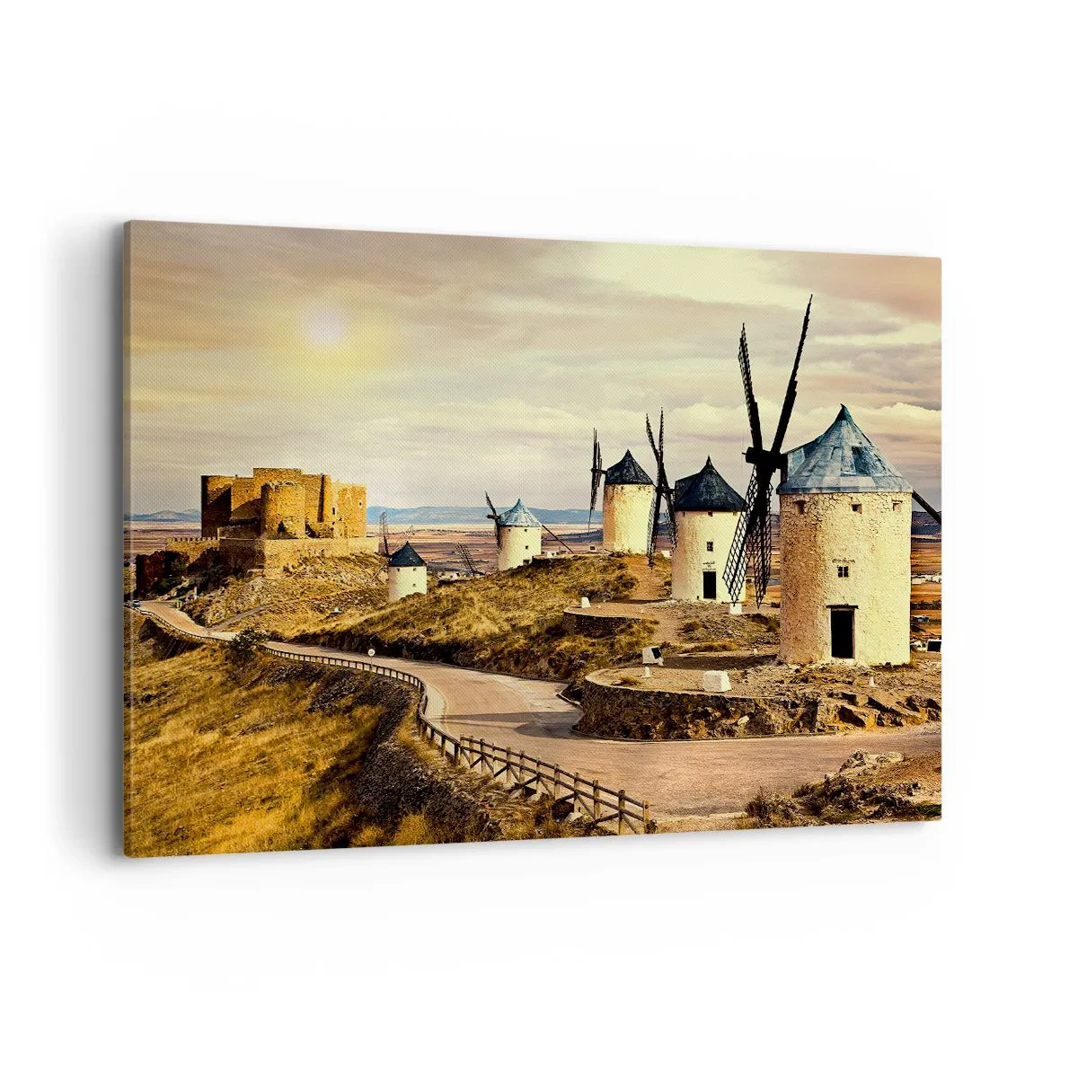 Schilderen op canvas - Don Kichot zal snel hier zijn. - 120x80 cm