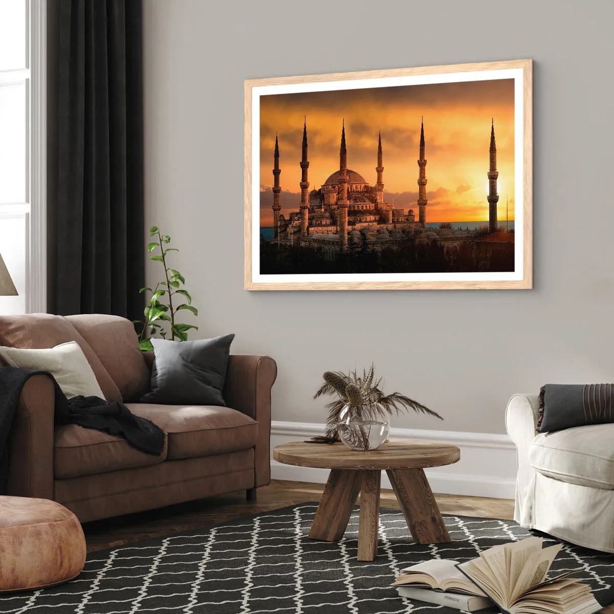 Een poster in een licht eiken lijst - God is geweldig - 50x40 cm