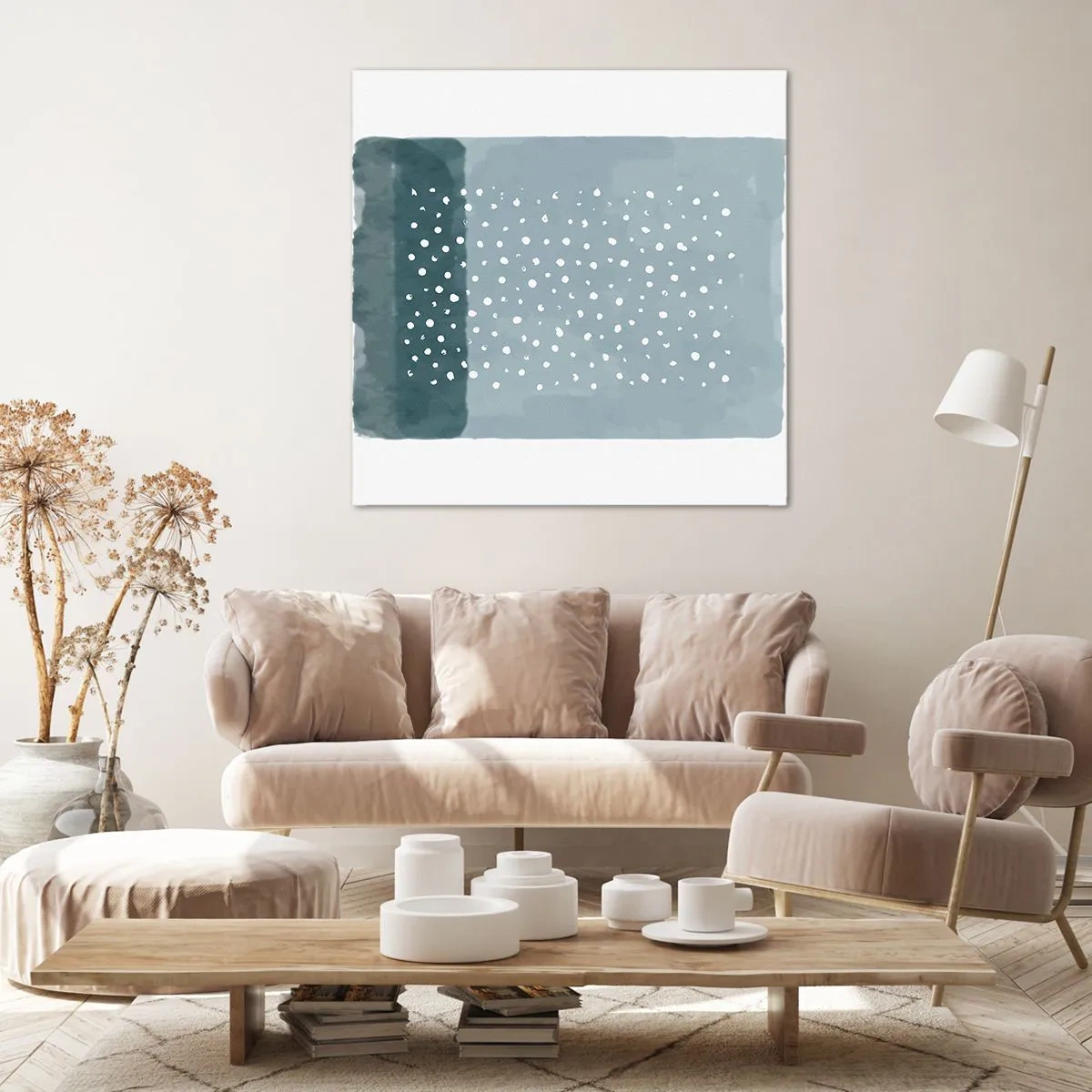 Schilderen op canvas - Gegroeid op blauw - 40x40 cm