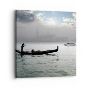 Schilderen op canvas - Een fantastische stad van water en mist - 30x30 cm