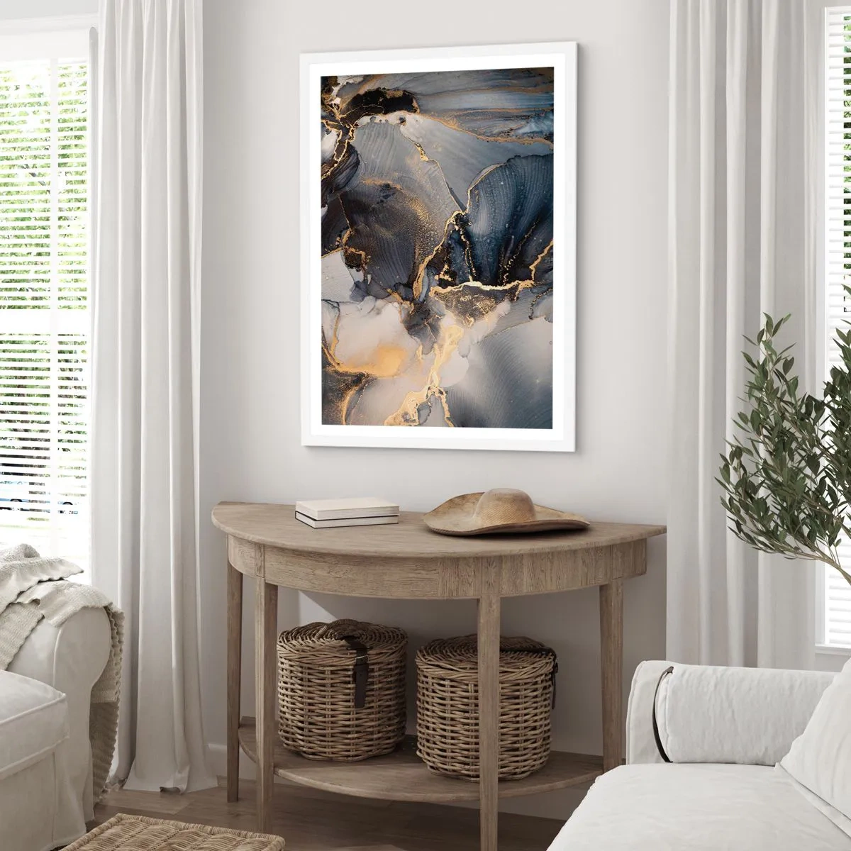 Poster in een witte lijst - Stenen leven - 70x100 cm