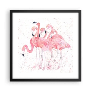 Poster in een zwarte lijst - Roze ensemble - 40x40 cm