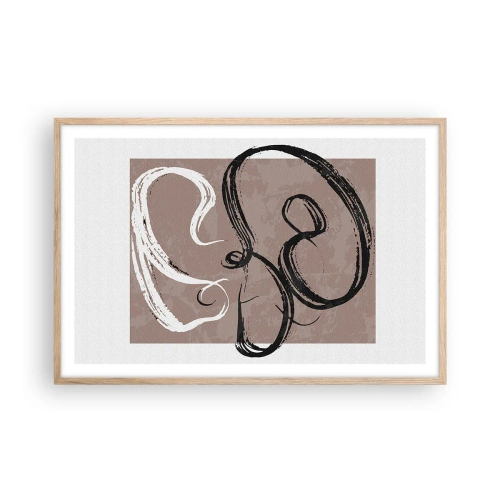 Een poster in een licht eiken lijst - Compositie – de zoektocht naar volheid - 91x61 cm