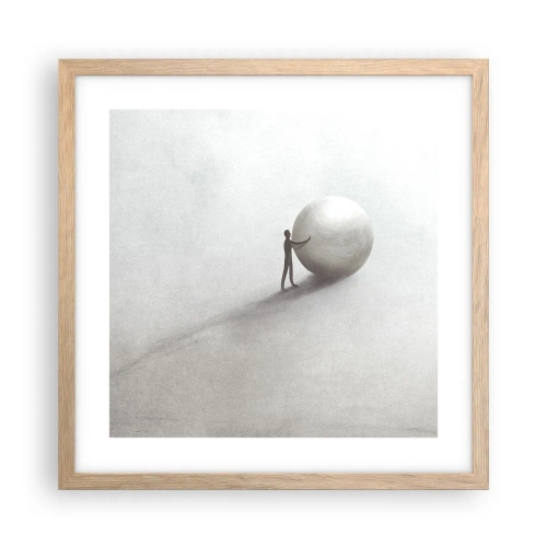 Een poster in een licht eiken lijst - Het spel van het leven - 40x40 cm