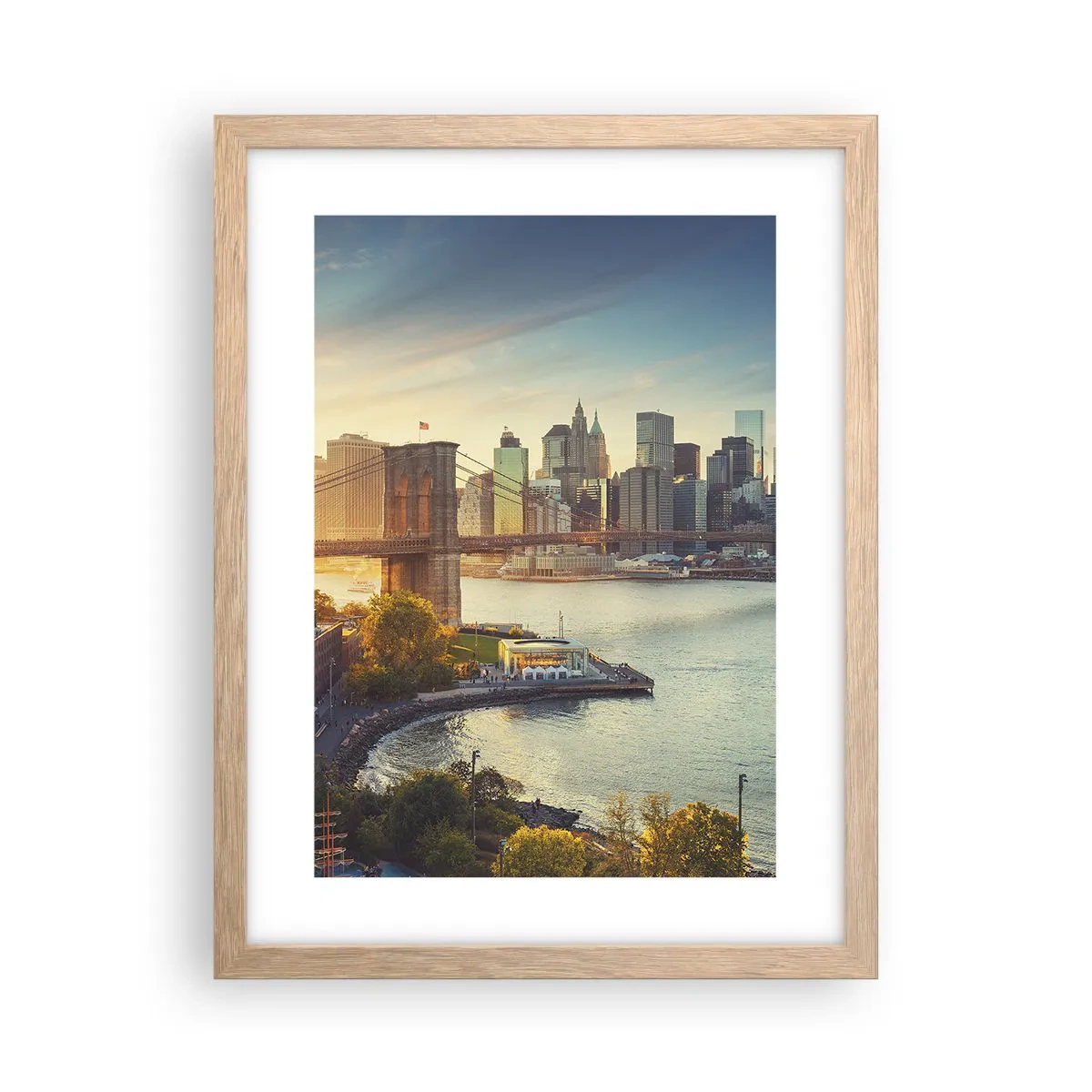 Een poster in een licht eiken lijst - Dageraad in de grote stad - 30x40 cm