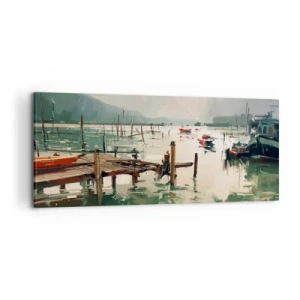 Schilderen op canvas - Gedrenkt in een gesmolten maan - 120x50 cm