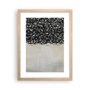 Een poster in een licht eiken lijst - Turbulente abstractie - 30x40 cm