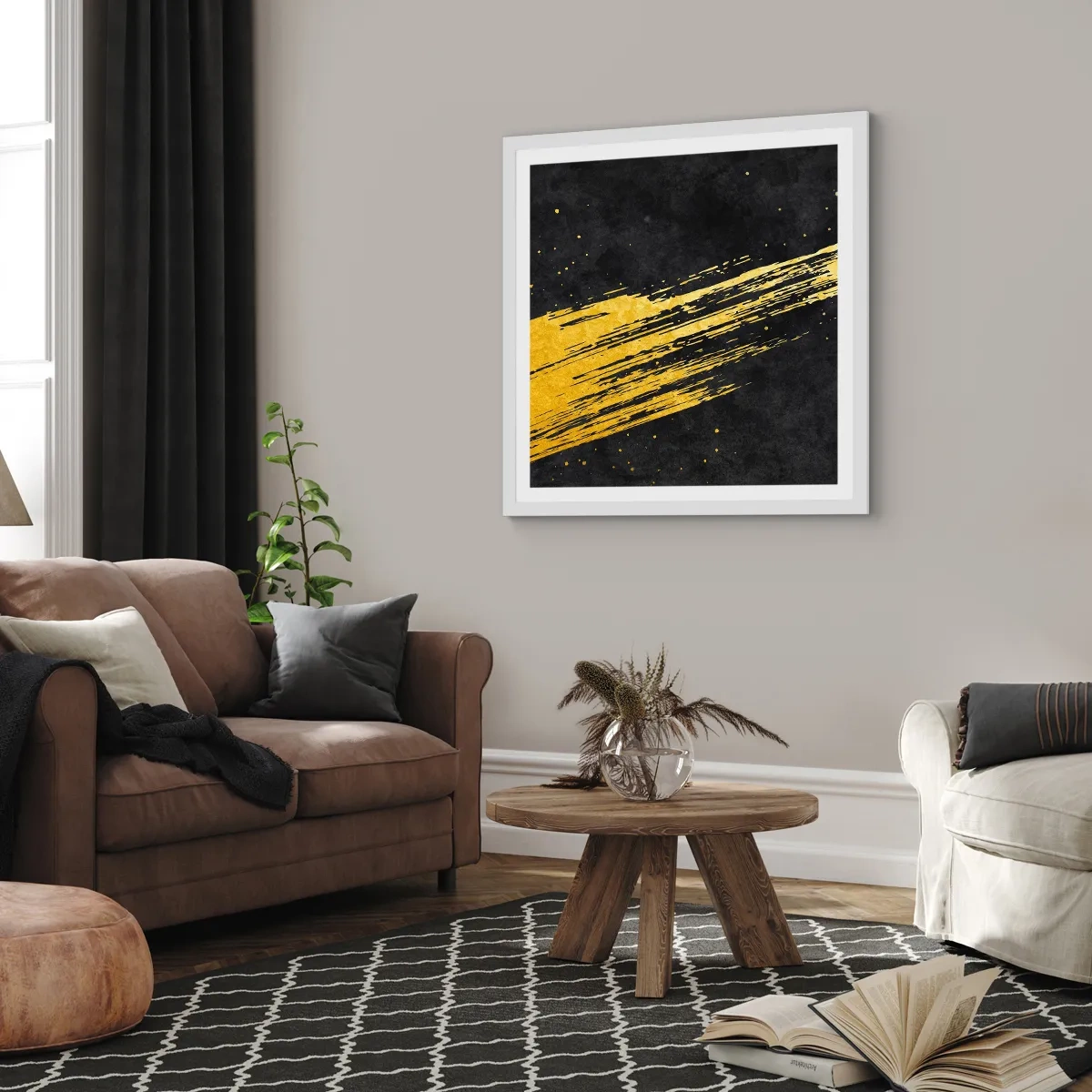 Poster in een witte lijst - Spring in hyperruimte - 50x50 cm