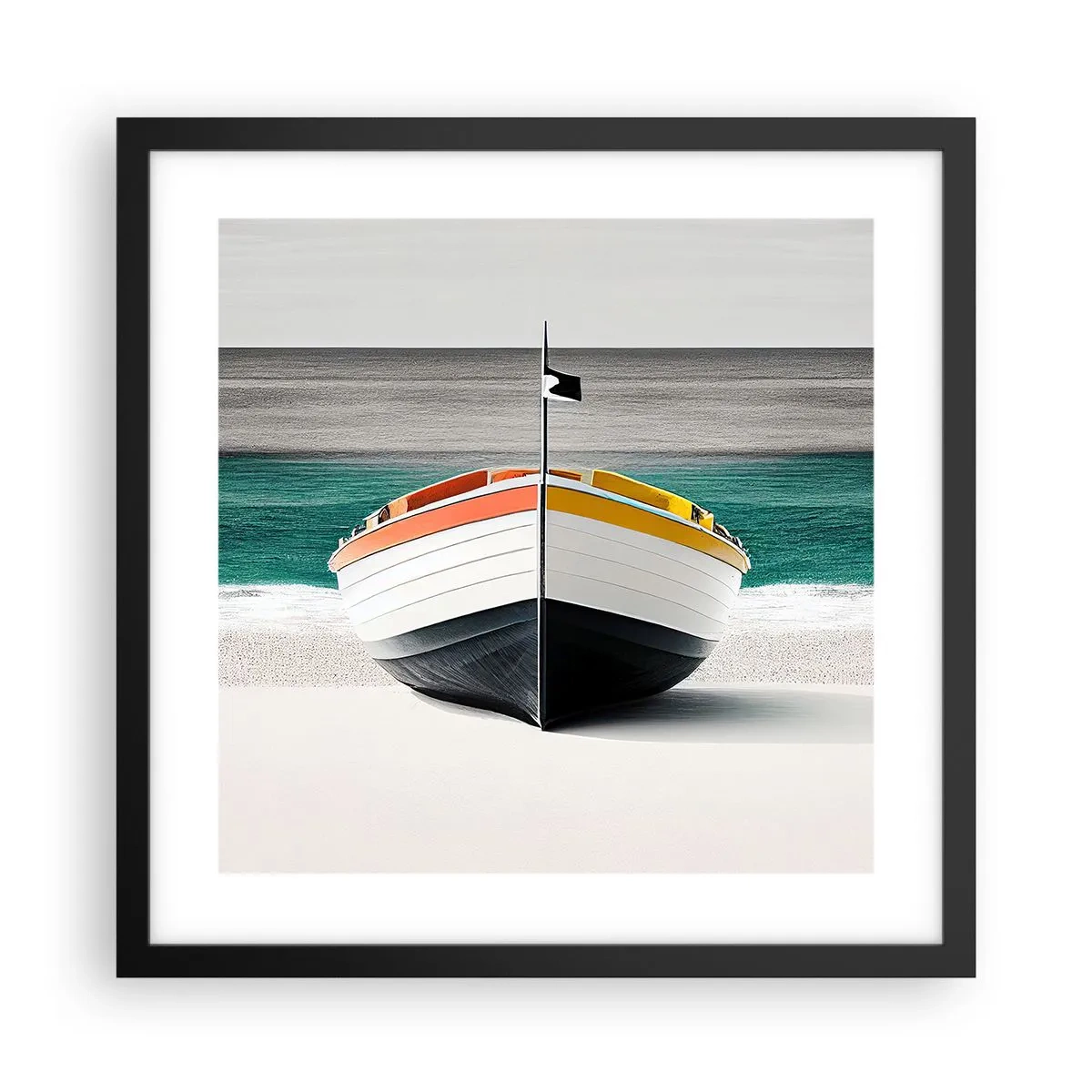 Poster in een zwarte lijst - Op zijn plaats - 40x40 cm