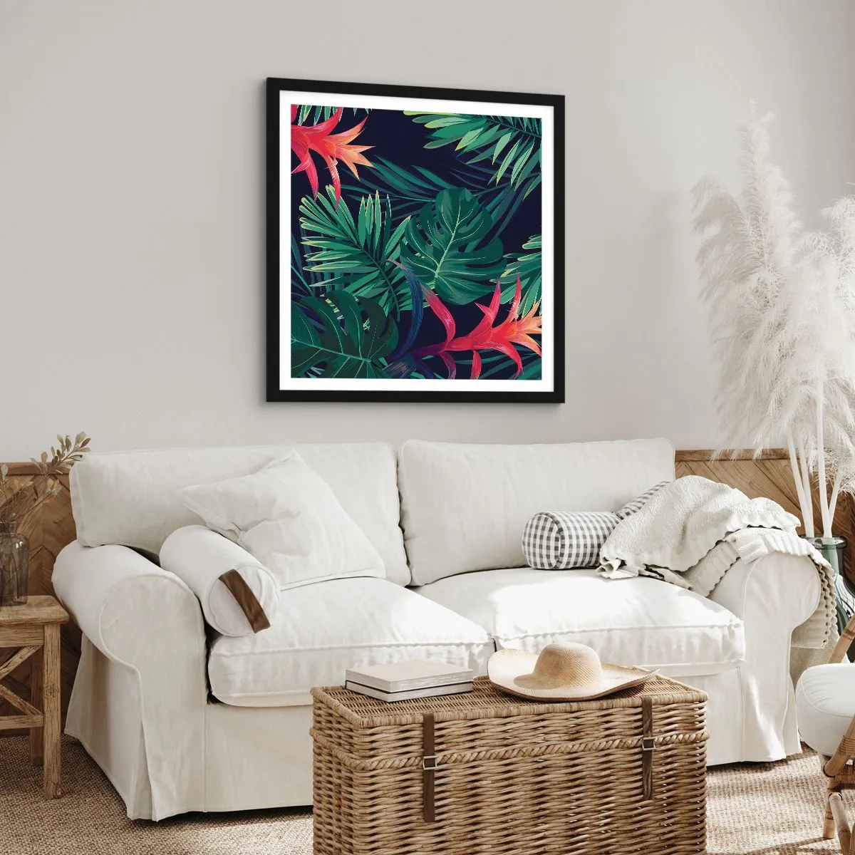 Poster in een zwarte lijst - Ontsteken in het groen - 30x30 cm