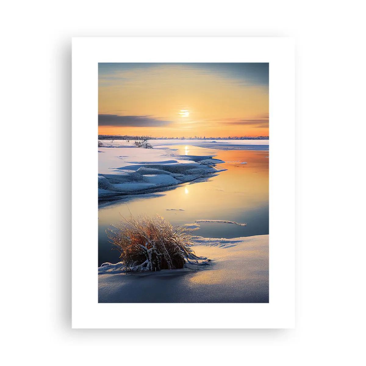Poster - Winterse zonsondergang - 30x40 cm