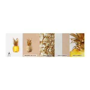 Fotobehang Monster Premium Sand - Ananas voor ons - Ananas, Fruit, Nagerecht - 100x30 cm