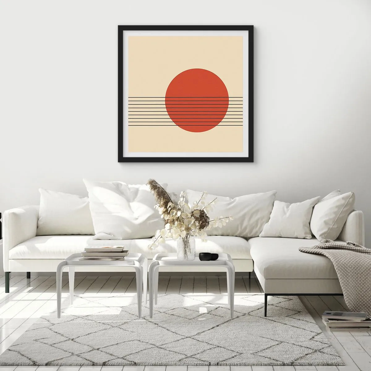 Poster in een zwarte lijst - Opnieuw en opnieuw en verder - 30x30 cm