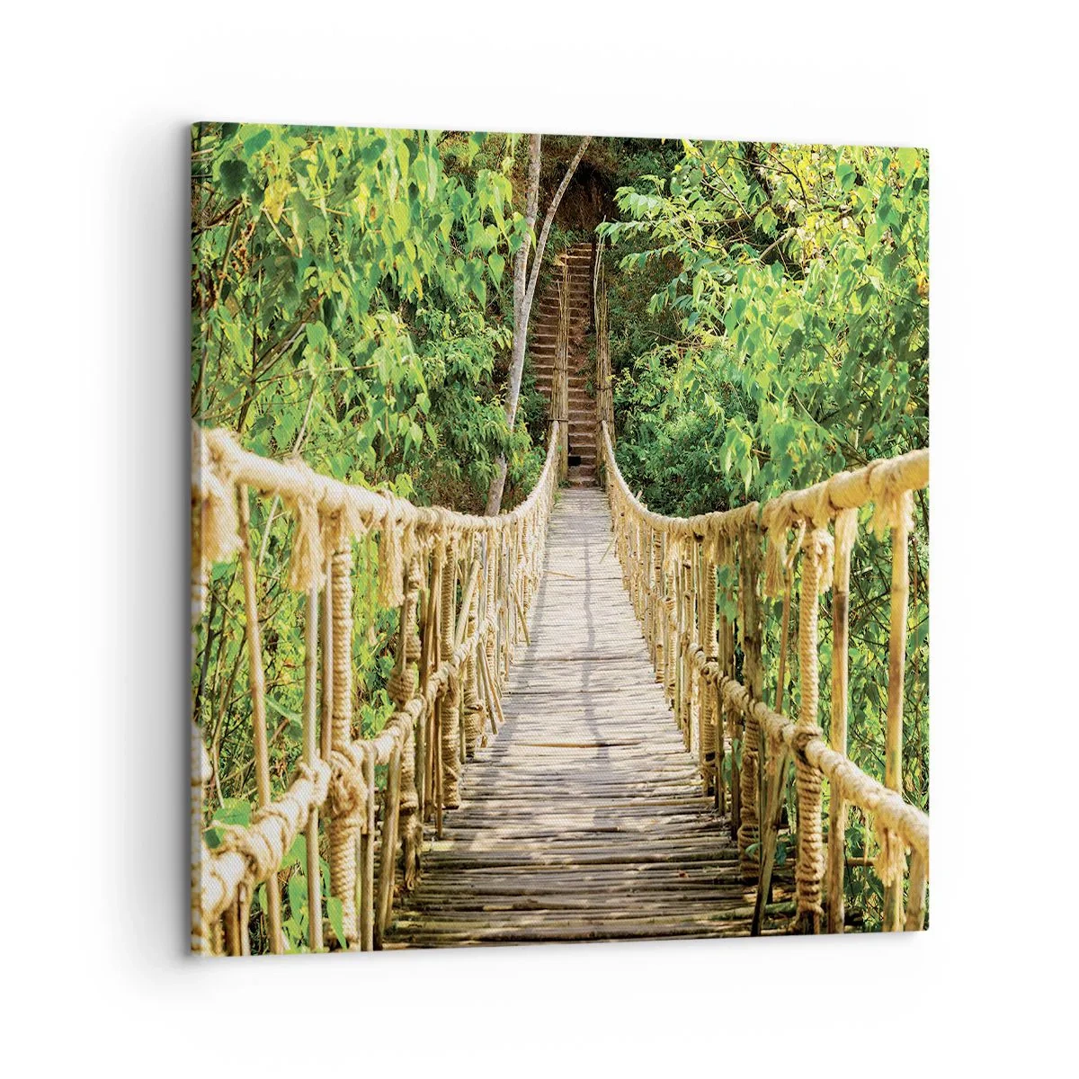 Schilderen op canvas - Opgeschort in het groen - 60x60 cm