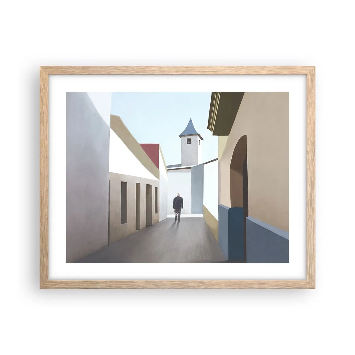 Een poster in een licht eiken lijst - Een zonnige wandeling - 50x40 cm