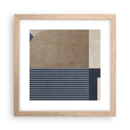 Een poster in een licht eiken lijst - Een compositie van eenvoud en rondheid - 30x30 cm