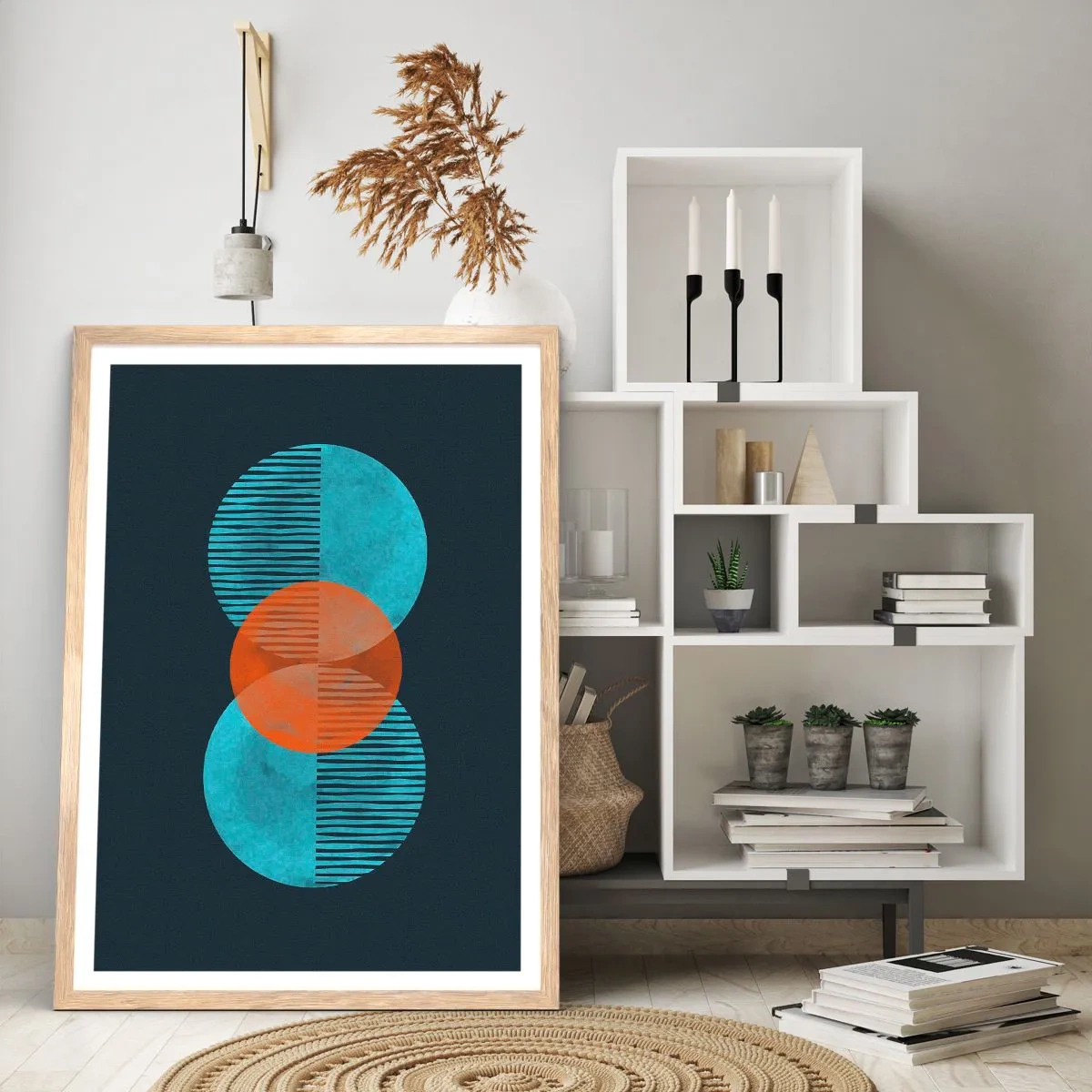 Een poster in een licht eiken lijst - Symmetrische compositie - 70x100 cm