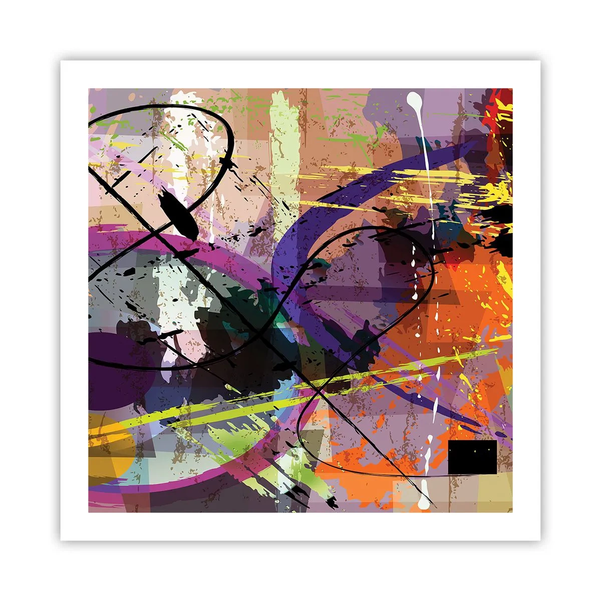 Poster - Je kunt rechtdoor of rondom - 60x60 cm