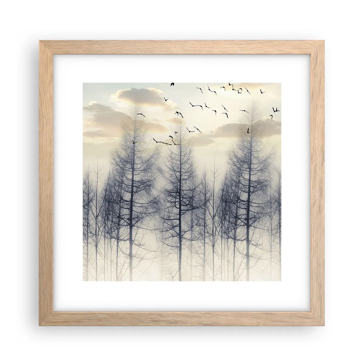 Een poster in een licht eiken lijst - Bosgeesten - 30x30 cm