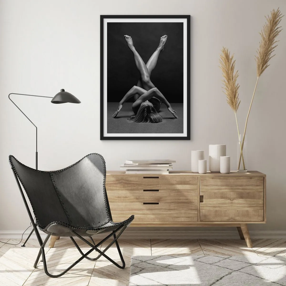 Poster in een zwarte lijst - De geometrie van naaktheid - 70x100 cm