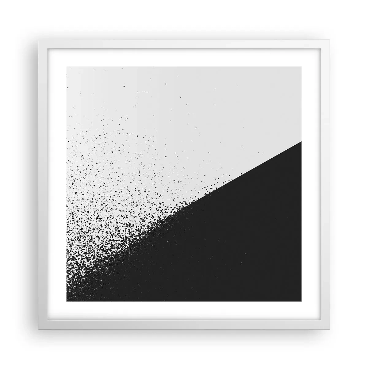 Poster in een witte lijst - Steeds sneller, meer en meer - 50x50 cm
