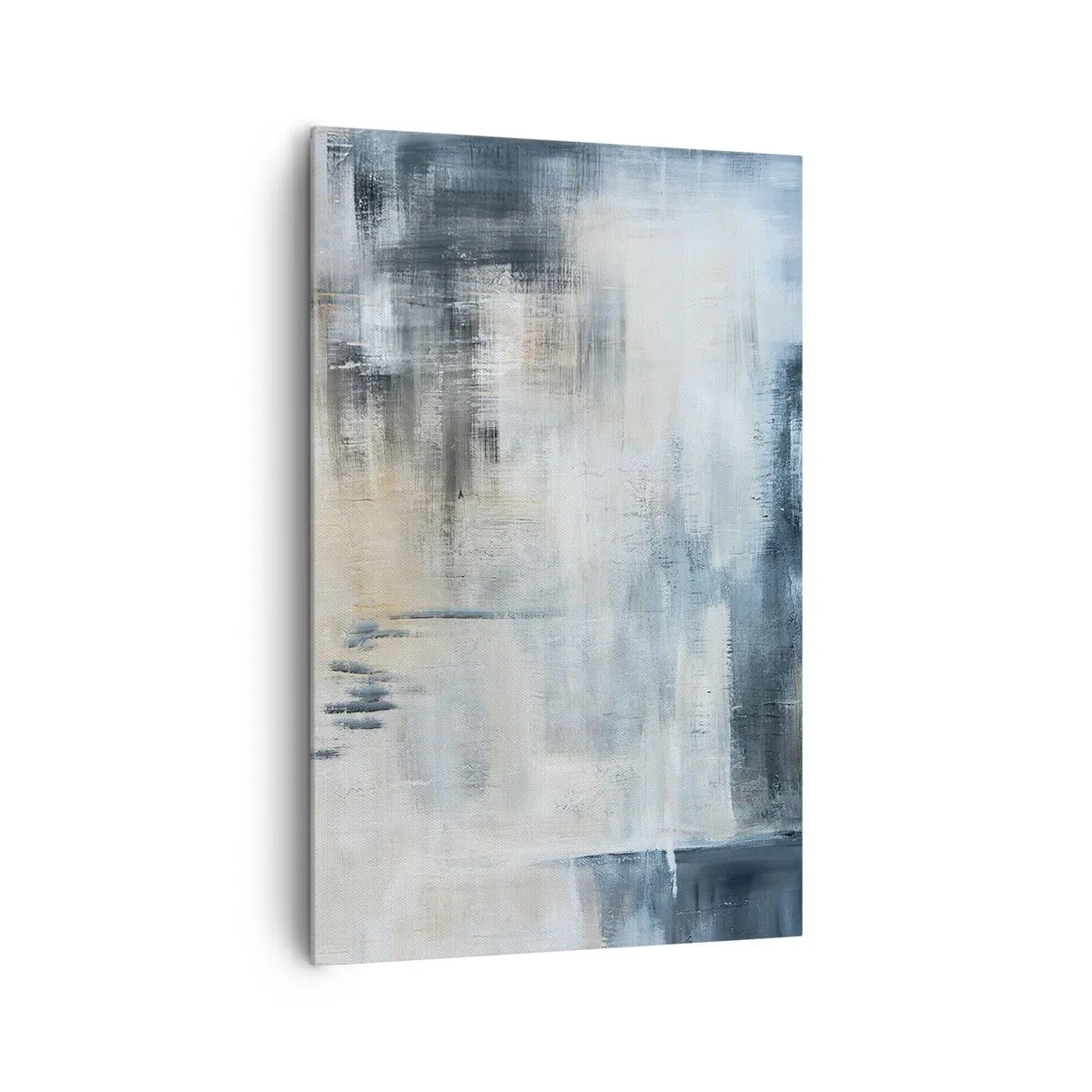 Schilderen op canvas - Achter het blauwe gordijn - 80x120 cm