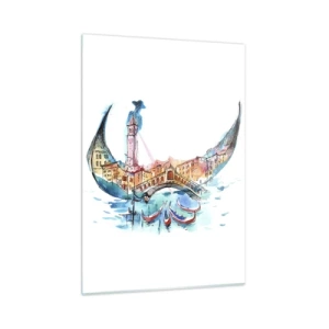 Schilderen op glas - We varen door de stad - 50x70 cm