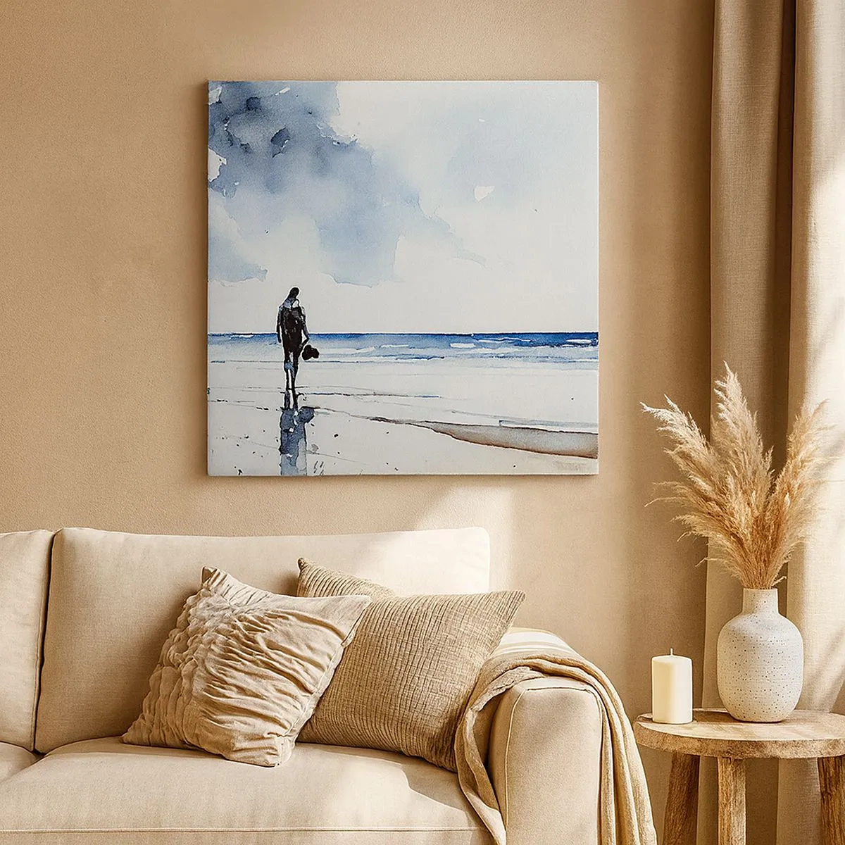 Schilderen op canvas - Gesprek met de zee - 30x30 cm